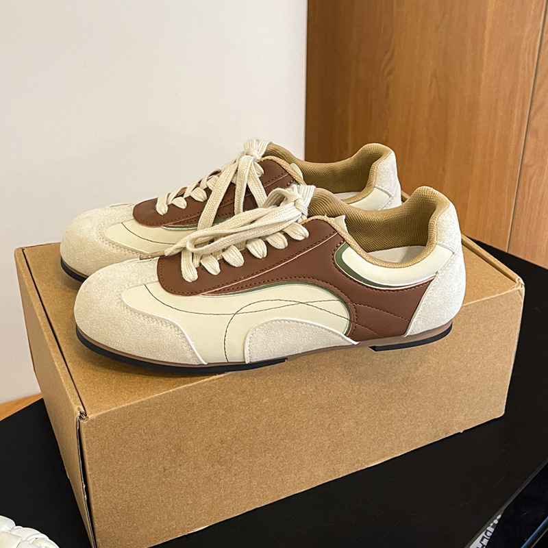 Picture of Retro contrasting flat German training shoes women's 2025 new autumn and winter casual Jersey style sports leisure Forrest Gump board shoes