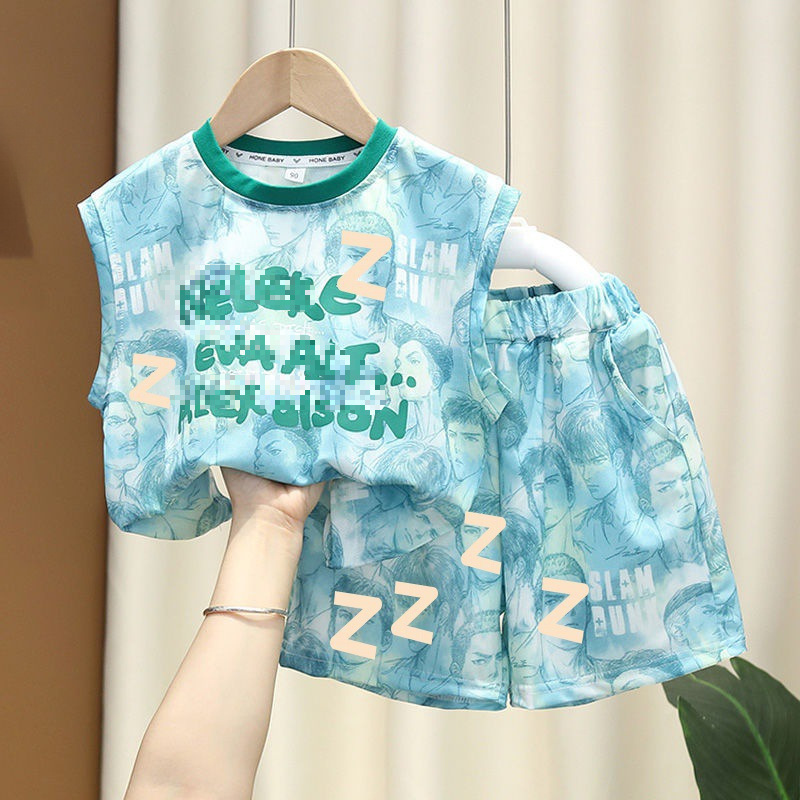 Picture of Boys' Vest suit 2024 New Arrival Duffy Handsome Baby Summer Sleeveless Clothes Trendy Children's Thin Summer Two-Piece Set