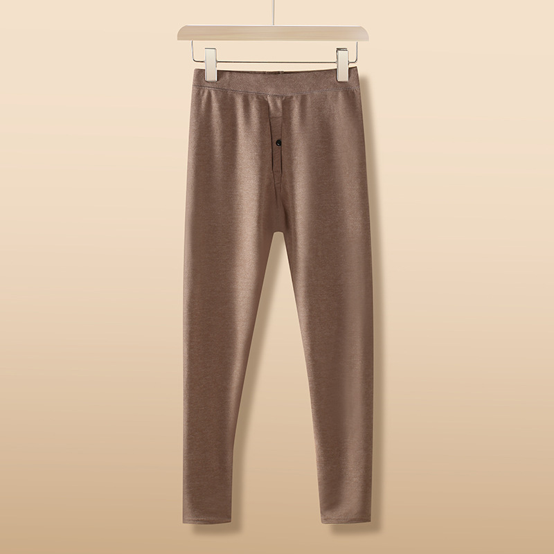 Picture of 5A antibacterial autumn and winter wear bottoming autumn pants double-sided sanding cotton wool pants thread pants wool silk men's warm pants