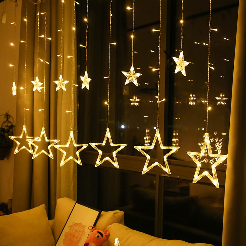 Led five-pointed star curtain lamp star light string led colored lamp proposal arrangement indoor light string all over the sky star atmosphere lamp