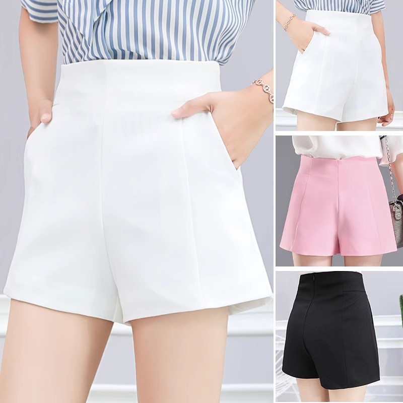 Shorts Women's Spring and Summer Outer Wear 2024 New Loose Black Suit High Waist A- Shaped plus size Slimming Wide Legs All-match Thin