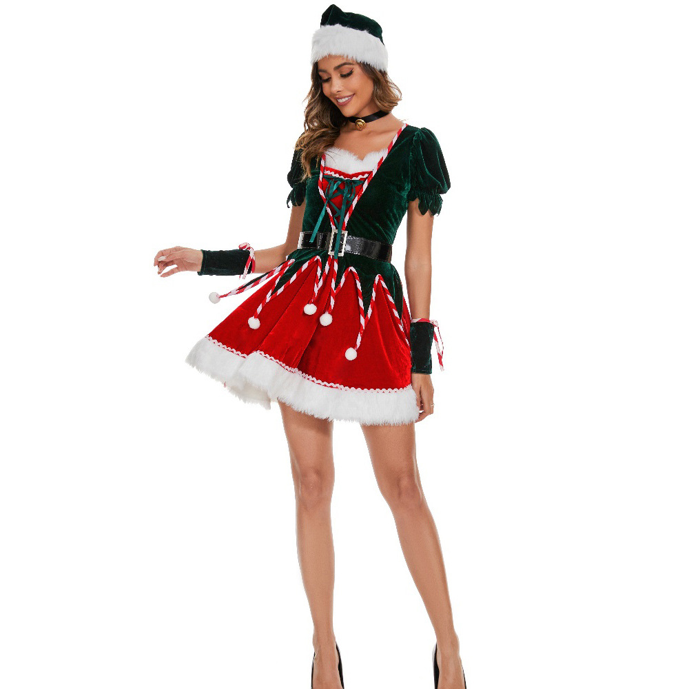 Picture of S-XXL one-piece Christmas dress Christmas clothes stage performance COS Christmas clothes party clothes Christmas clothes