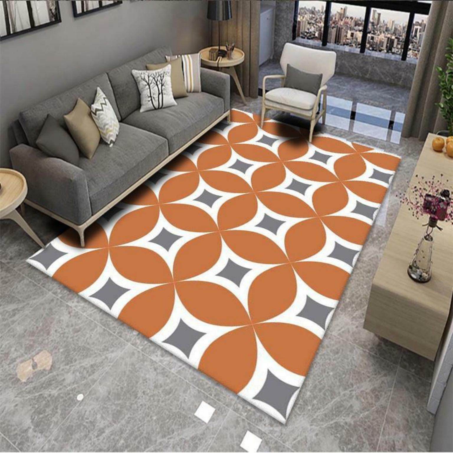 Picture of Modern Simple Living Room Carpet Geometric Pattern Home Study Sofa Printing and Dyeing Carpet Homestay Hotel Carpet Floor Mat