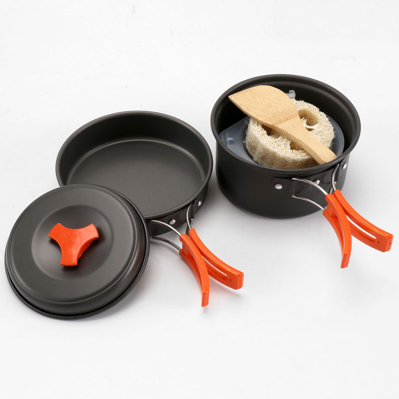 Picture of Amazon Explosions DS-200 Outdoor Portable Camping Set Pot for 1-2 People Picnic BBQ Pot Tableware