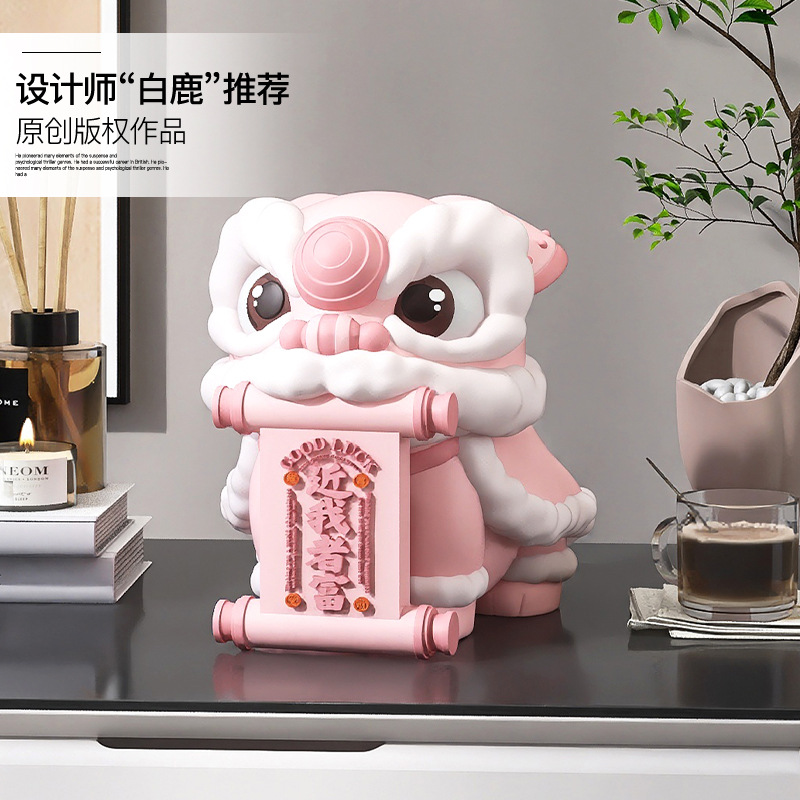 Picture of National Trend Lion Dance Ornaments Cashier Front Desk Festive Decorations Living Room Tv Cabinet Wine Cabinet Crafts Gifts
