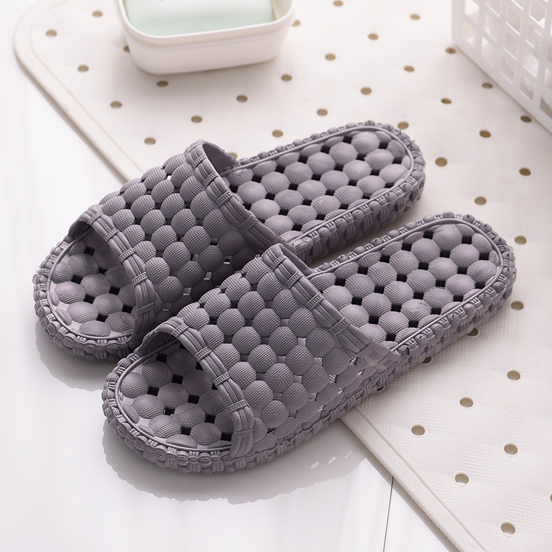Picture of Summer Bathroom Soft Bottom Slip-on Feeling Slippers Women's Home Indoor Sanitary Hotel Bathing Household Leakage Non-slip Slippers Men's Slippers