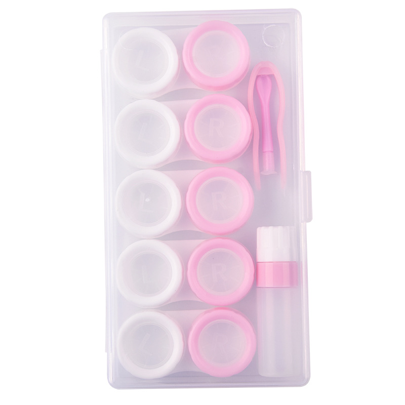Picture of Macaron Five-Pack Contact Lens Case, Contact Lens Storage Box, Pp Box Set, Display Box with Clip, Tweezers Bottle