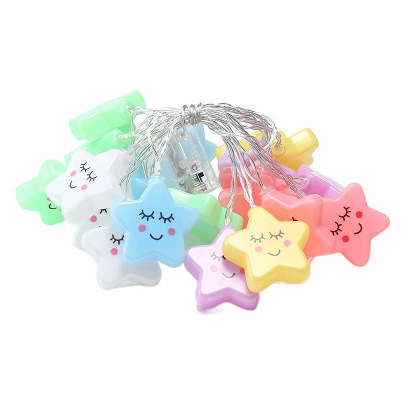 Spot recommended led expression smiling face clouds stars string ins room bedroom Net red nightlight decorative lights