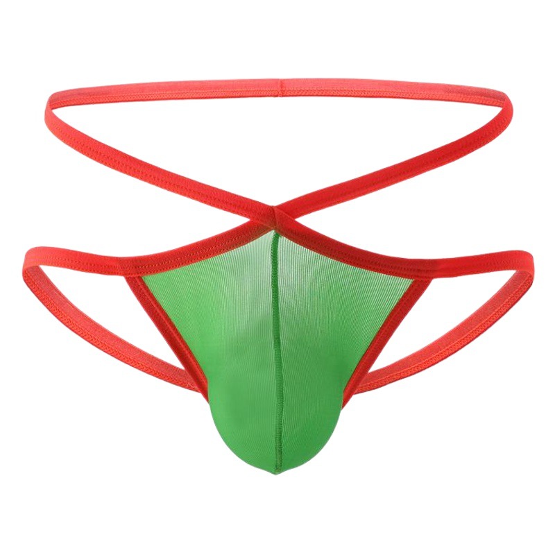 Spot wholesale sexy thong men's ultra-thin breathable U convex bag low waist T pants large size men's underwear foreign trade