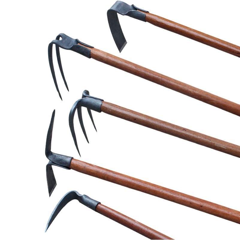 Multifunctional Garden Rake with Wooden Handle, Gardening Tools, Small Hoe for Growing Vegetables and Flowers, Agricultural Tools