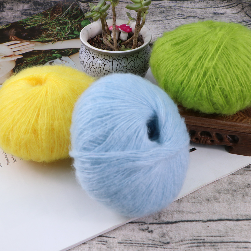Baby Mohair Sweater Baby Scarf Shawl Wiring Fine Wool Thread Crochet Hand Knitted Bag diy Material Bag