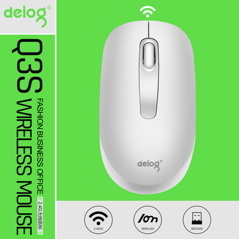 Picture of De Yilong Q3S Wireless Mouse Business Computer Notebook Game Office 2.4G Wireless Optical Mouse Wholesale
