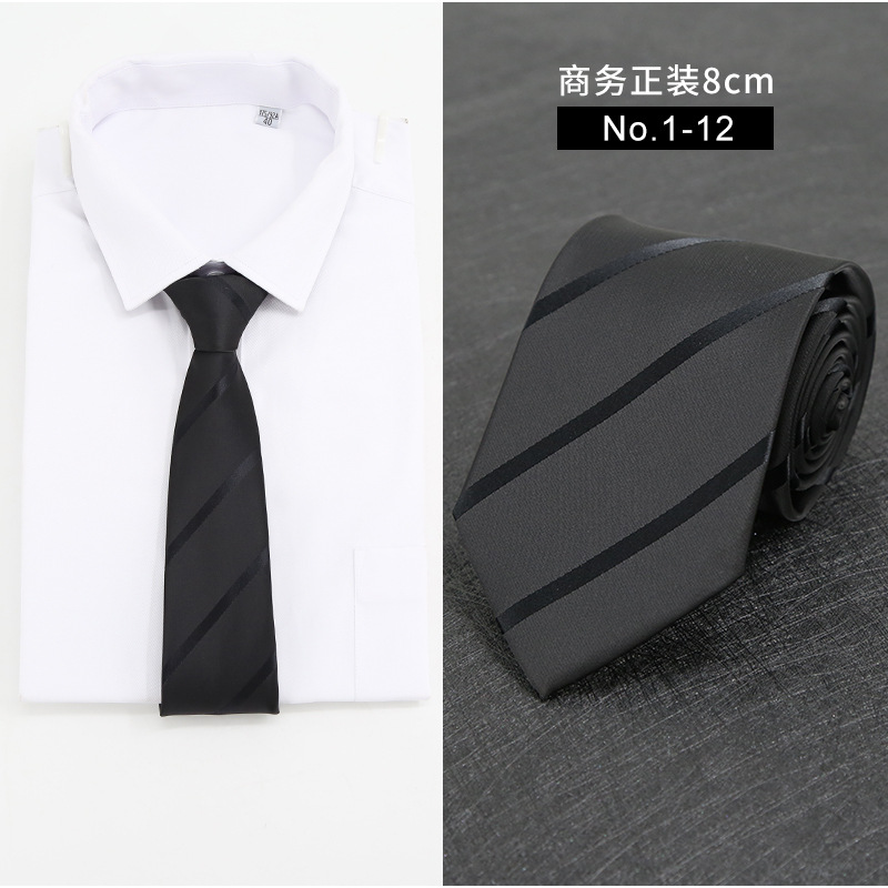 Picture of New Style Tie Men's Formal Business Casual Simple Style Solid Color Striped Arrow-Shaped Tie Manufacturer Ready Stock Wholesale