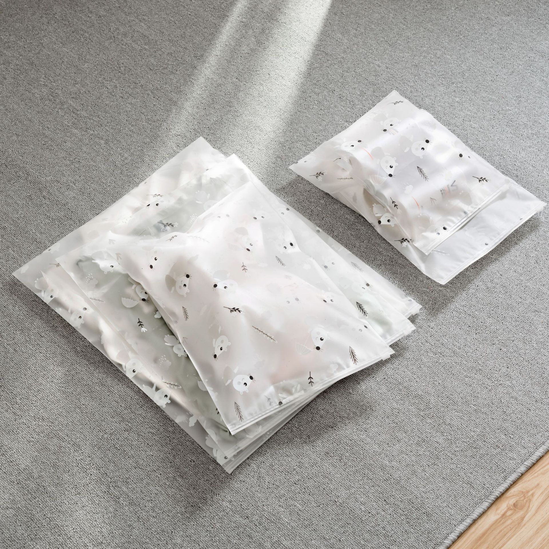 Thickened Plastic Sealed Bag Cartoon Plastic Garment Bag MengMeng Mouse Garment Zipper Bag Underwear Panties Packaging Bag