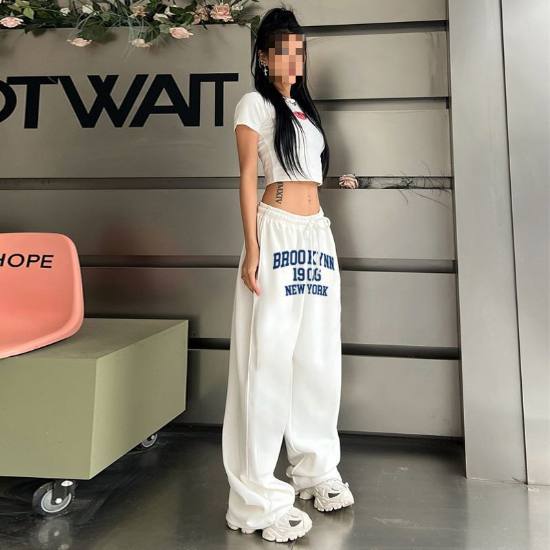 Cross-border cross-border AliExpress high waist drawstring loose European and American hot girls jazz dance hiphop trend