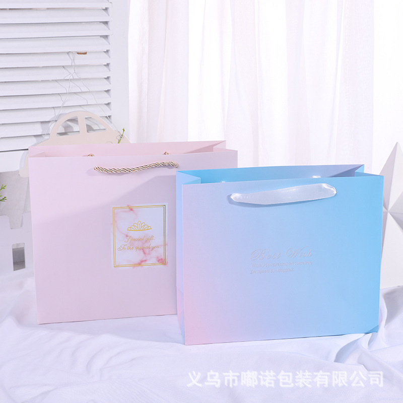 Wholesale New Pink cosmetics clothing portable paper bag large gift bag ins style holiday gift bag