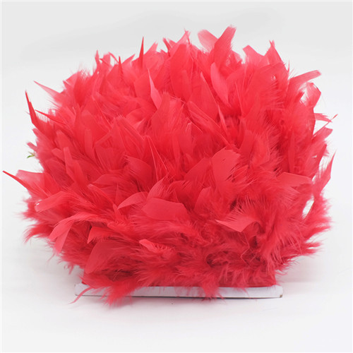 Picture of Turkey Feather Cloth with Flame Edge Feather Lace Wedding Bar Latin Dance Doll Clothing Accessories DIY Feathers