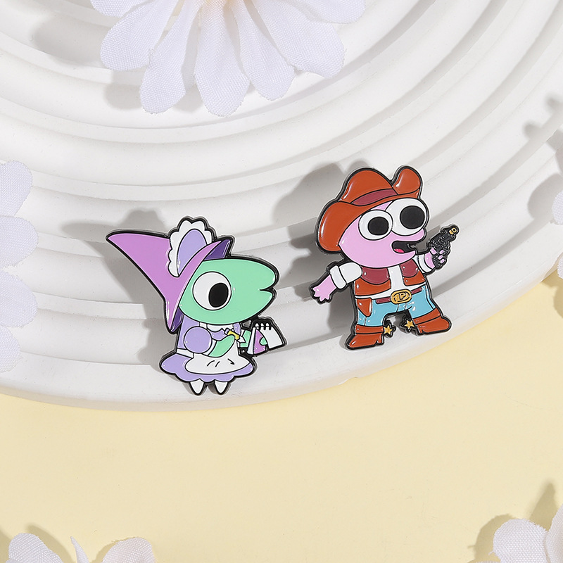 Cross-Border New Product Smiling Friends Animation Peripheral Cartoon Character Brooch Exquisite Cowboy Boy Badge
