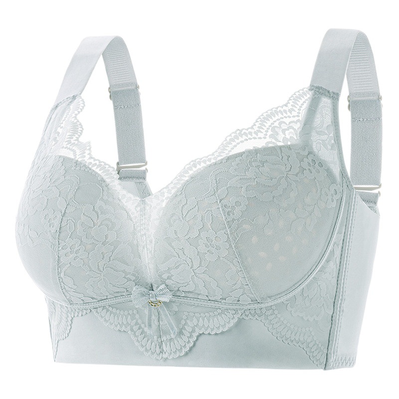 Non-magnetic wireless underwear breathable hole thin cup big chest small lace bra top collection breast adjustable bra