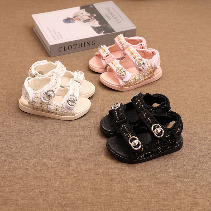 2025 New Summer Fashionable Comfortable All-match Western Style Children's Shoes Korean Style Soft Sole Non-slip Girls' Sandals Beach Shoes