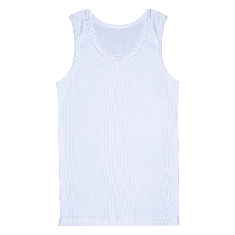 Pure Cotton Coarse Thread Slim Stretch Sports Fitness Vest Men's Round Neck Large Size Quick-Drying Muscle Training Breathable