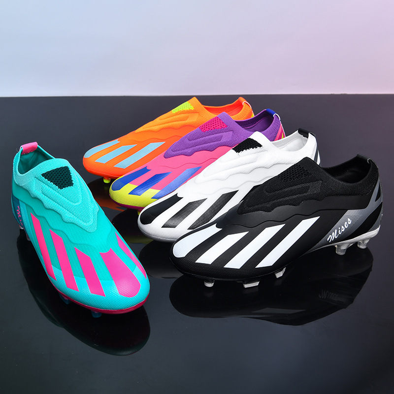 Cross-border Football Shoes Men's TF Spikes Seamless Flying Woven Indoor and Outdoor Shoes Teenagers Artificial Grass Crushed Nails Training Sports