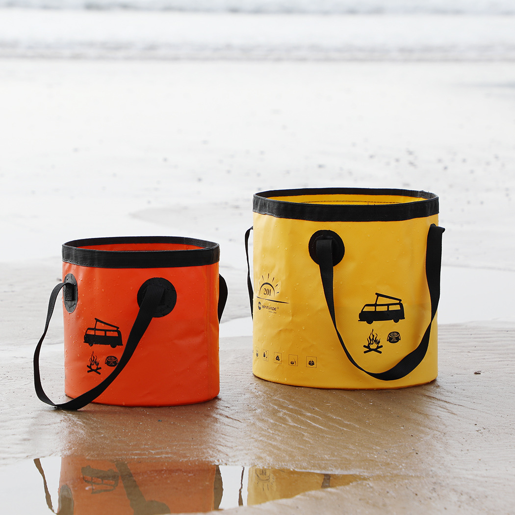 Marjaqe Water Bucket Foldable Car Wash Bucket Pvc Mesh Fishing Bucket Outdoor Portable Car-Mounted Waterproof Bucket