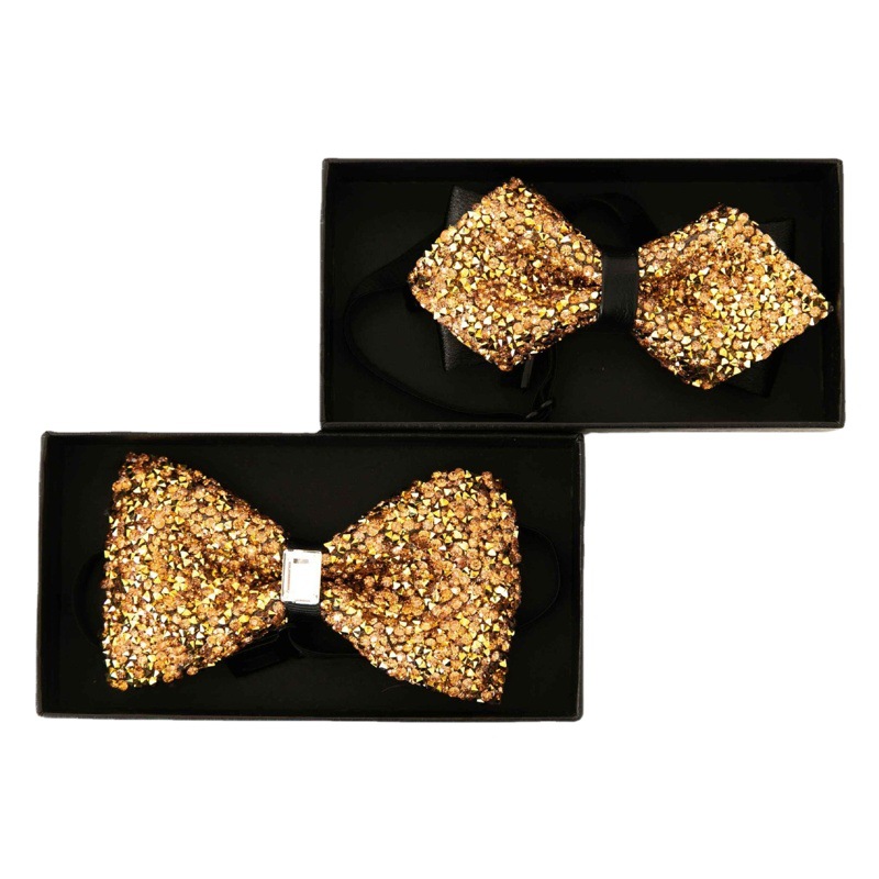 Picture of Pointed Boxer Bow Tie Men's Wedding Wedding Bridegroom Shirt Brothers British 3D Crystal Fashion Wine Red
