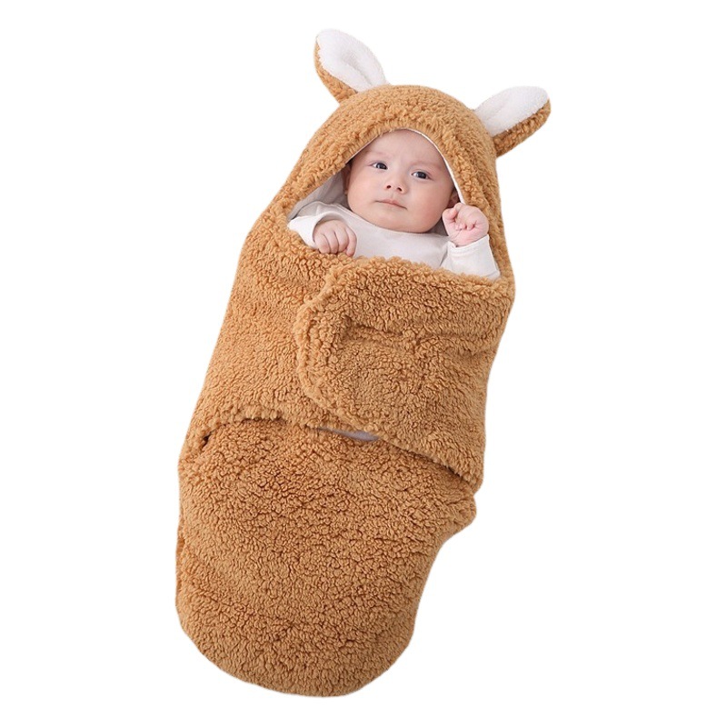 Cross-border Coated Crib Newborn Newborn Baby Holding Swaddling Autumn and Winter Thickened Anti-startling Sleeping Bag Wrap Towel
