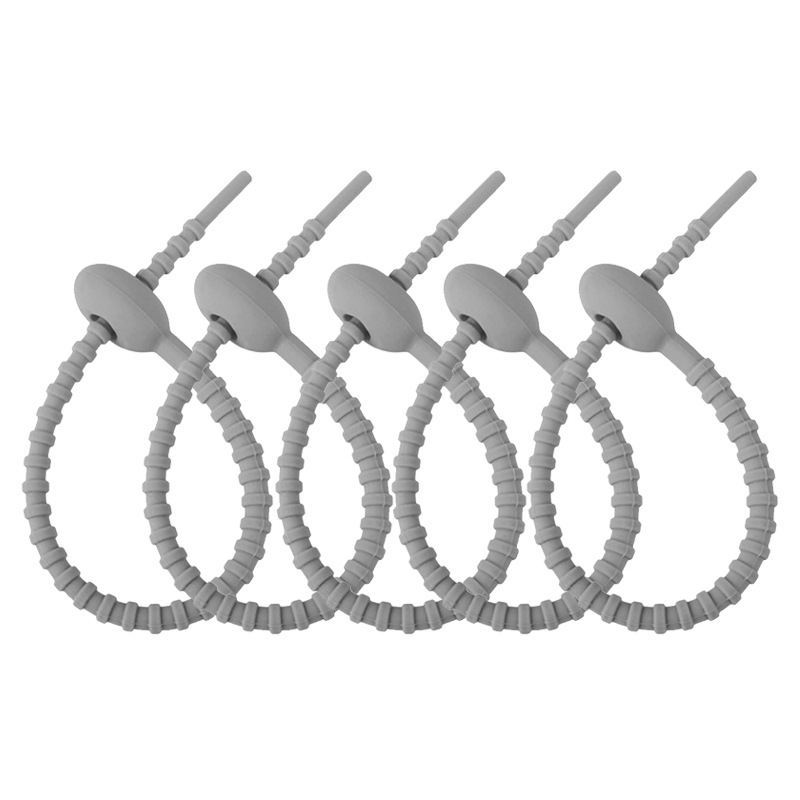 Picture of 215mm silicone cable tie data line storage finishing winder DIY key chain jewelry pendant color lanyard