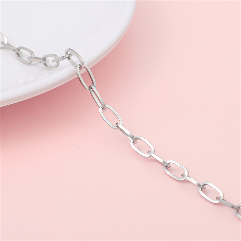 Picture of Trend Hip Hop Stainless Steel Y2K Ancient Silver Chain Extension Chain DIY Handmade Jewelry Bracelet Necklace Accessories Material