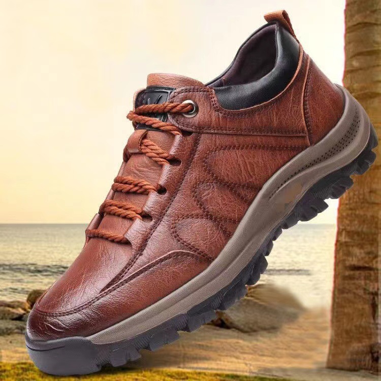 Picture of Cross-border foreign trade plus size men's shoes 2025 new British casual shoes men's non-slip outdoor hiking shoes leather shoes men