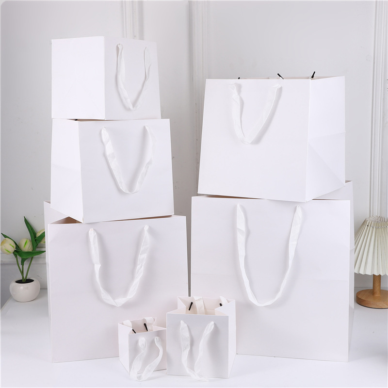 Square Paper Bag in stock Flowers Gift Bag Potted Cake Square Bag Wedding Candy Tote Baking Bouquet Packaging Bag