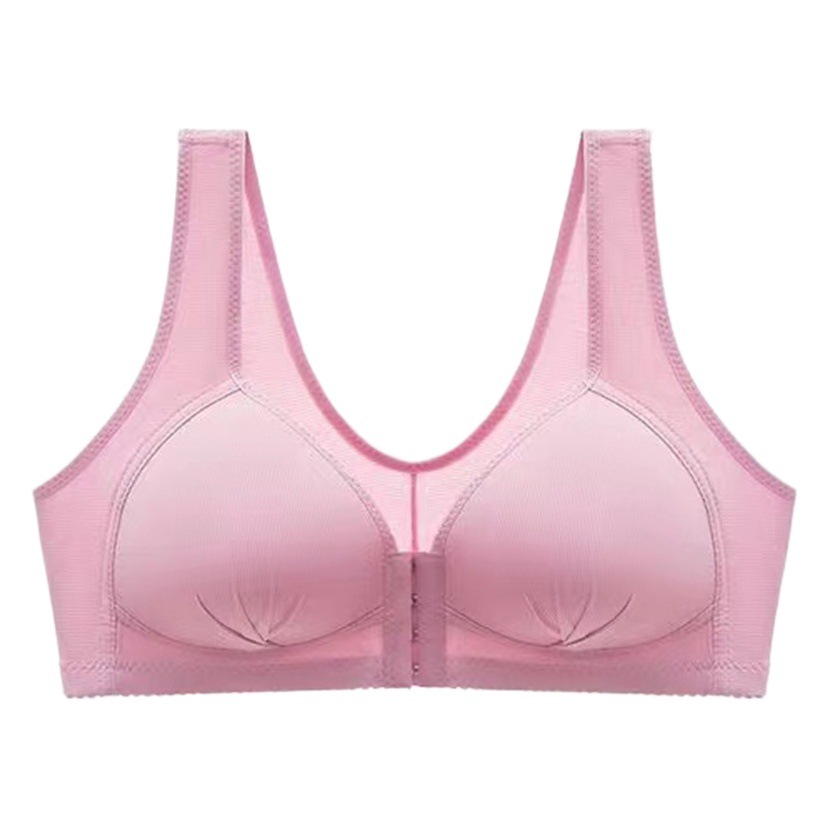 Foreign Trade Cross-border Front Buckle Thin Underwear Gathering Anti-sagging Parammary Breast-free Large Size Fat Women's Bra