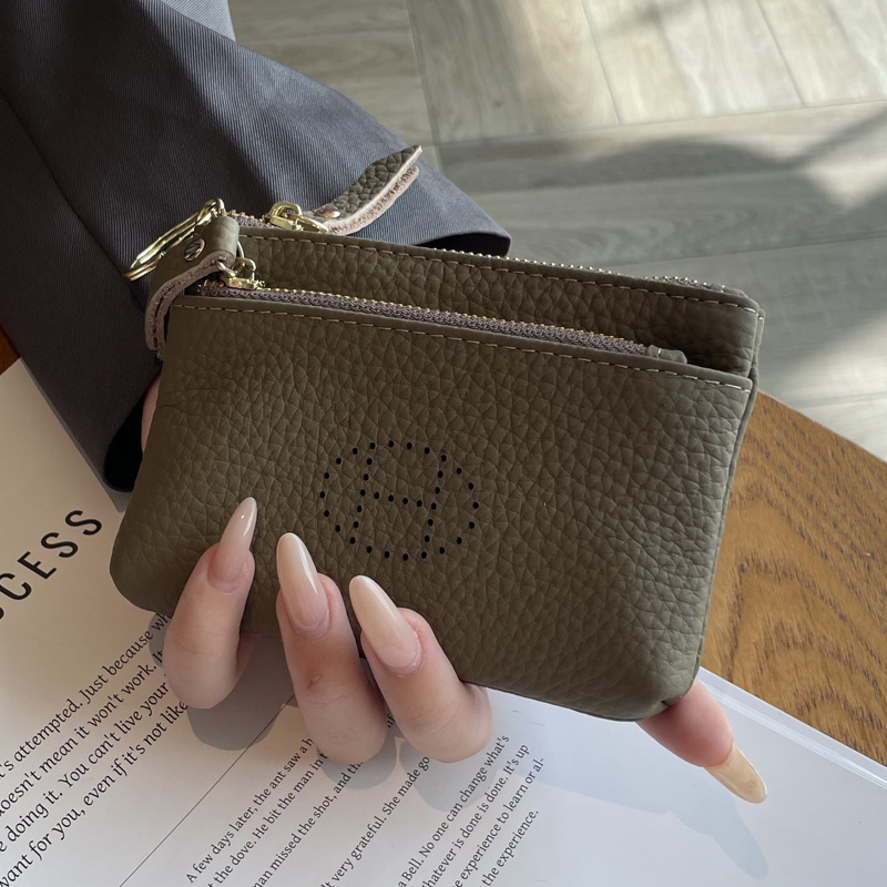 Picture of Genuine Leather Coin Purse Women's Small Wallet 2025 New Exquisite High-end Mini Small Storage Zipper Cowhide Coin Bag