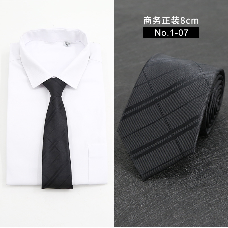 Picture of New Style Tie Men's Formal Business Casual Simple Style Solid Color Striped Arrow-Shaped Tie Manufacturer Ready Stock Wholesale