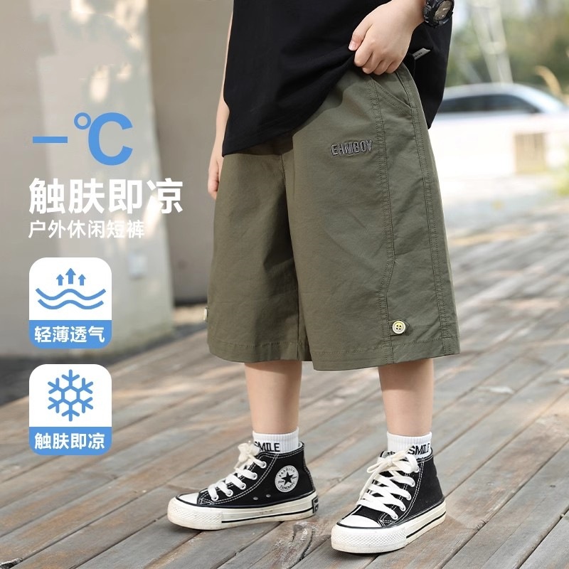 Picture of Children's Wear Boys' Shorts Spring and Summer 2025 New Style Middle-large Children's Summer Five-point Pants Children's Casual Workwear Pants Cross-border