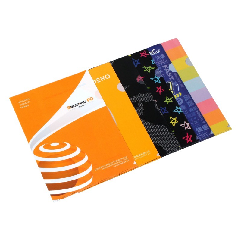 Picture of A4A5 Single Page Folder Wholesale Pp Plastic L-Shaped Folder Student Test Paper Office Colorful Folder with Logo Printing