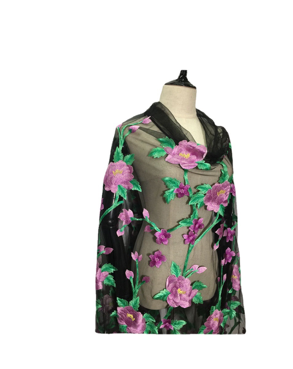 Picture of Leaf Tree Flower Polyester Silk Water Soluble Lace Fabric Mesh Embroidery Lace Mesh dress Pi Embroidery Fabric
