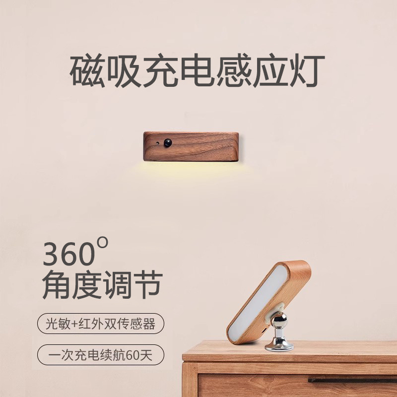 Smart Human Body Induction Lamp Log Night Light Home Away Corridor Led Night Light Magnetic Charging Wall Lamp