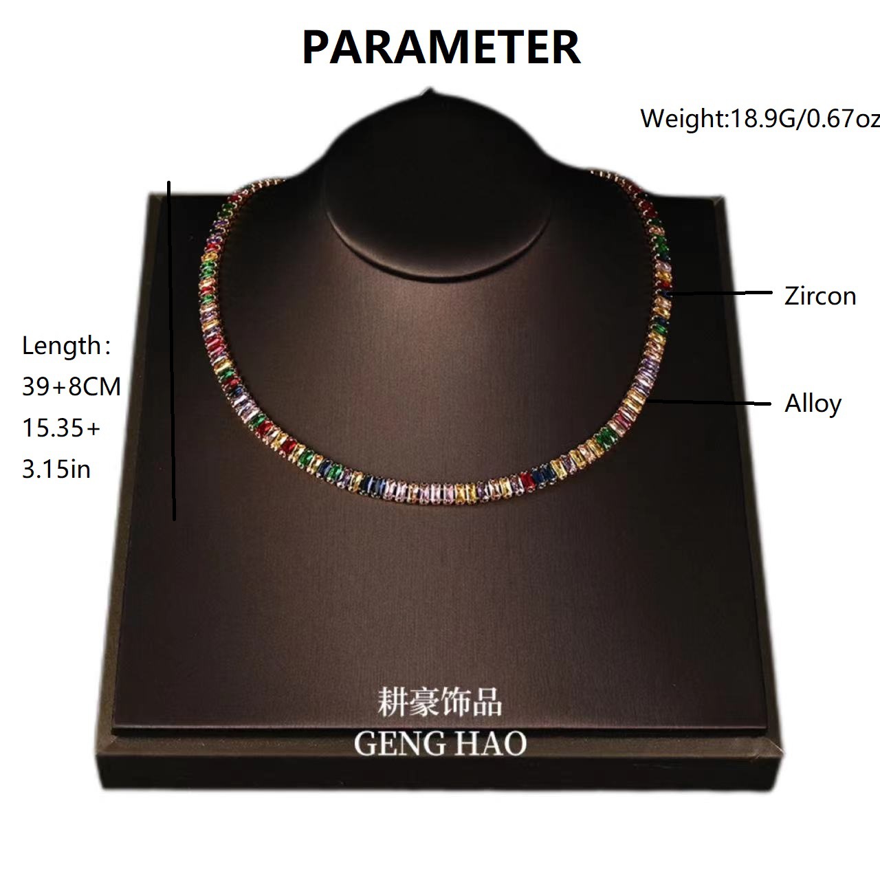 Picture of Colorful Alloy Jewelry suit Niche Simple Rainbow Necklace Bracelet Earrings Female Qingdao Middle Ancient Jewelry