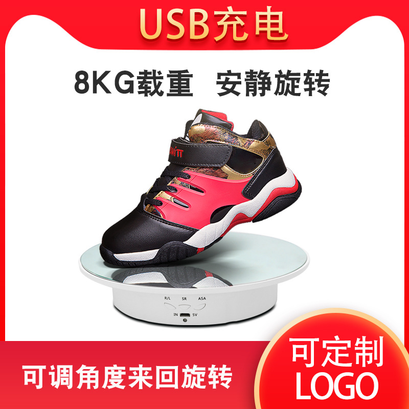 Picture of 20cm USB Charging Turntable Video Shooting Stand Live Broadcast Dynamic Rotating Display Stand Electric Rotating Props