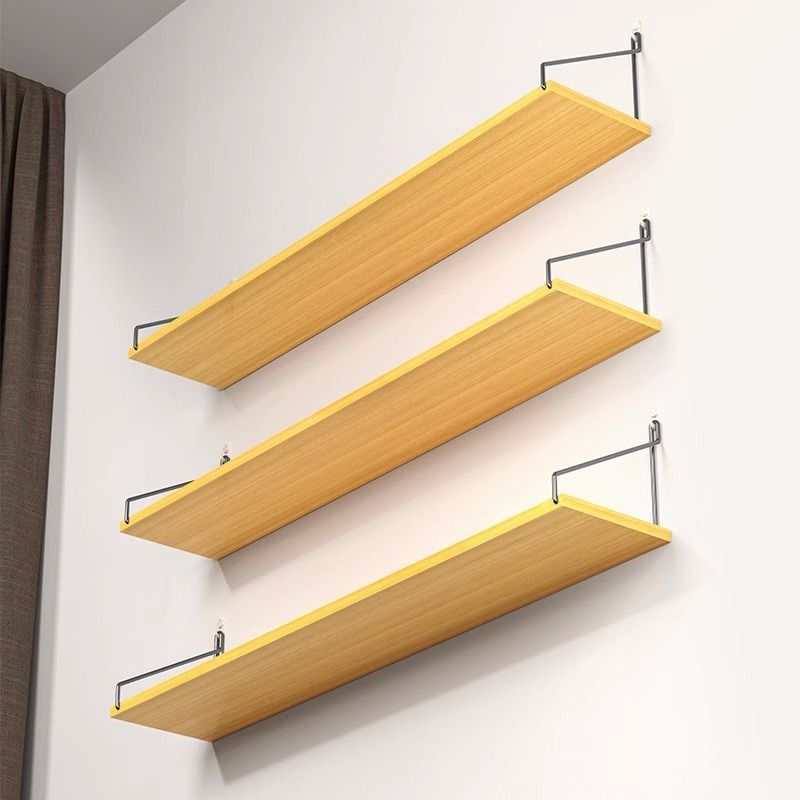 Picture of No-Drill Wall-Mounted Wrought Iron Living Room Entrance Wall Decoration Bedroom Wall Bookshelf Single Shelf Wall Storage Rack