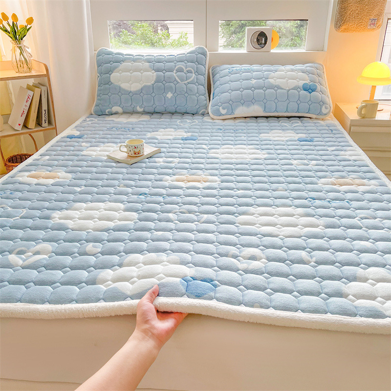 Picture of Class A Soybean Milk Velvet Mattress Winter Thickened Coral Velvet Dormitory Single Mattress Household Folding Cushion