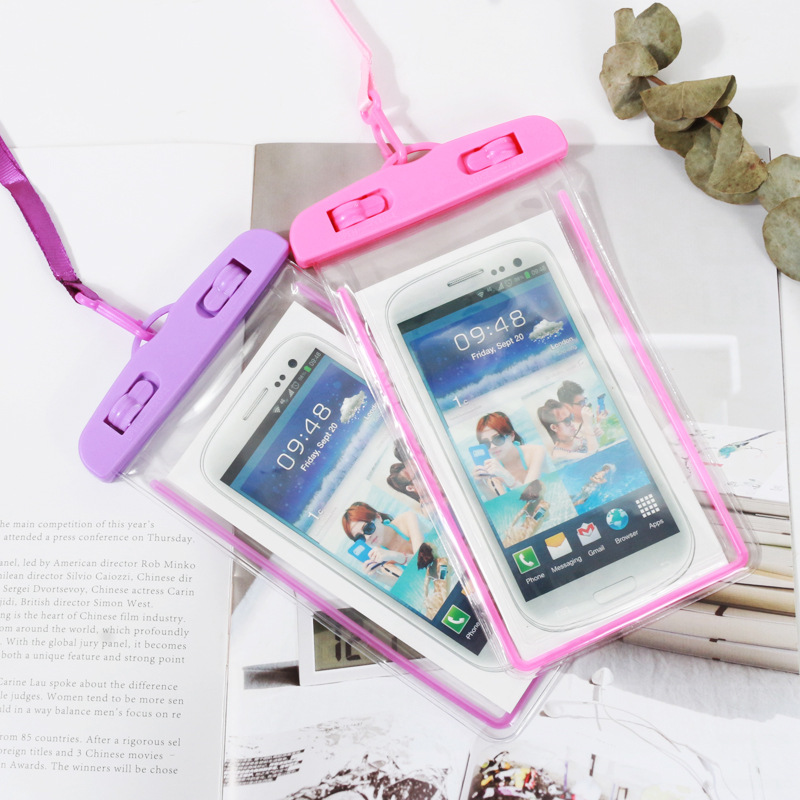 Picture of Spot fluorescent pvc transparent mobile phone waterproof bag swimming drifting diving mobile phone waterproof protective case Wholesale