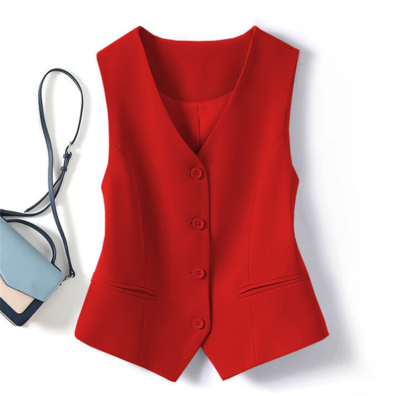 Picture of 25 Years Black V-Neck Suit Waistcoat Women's Summer New Retro Stacked Cardigan Vest Sleeveless Elegant Top