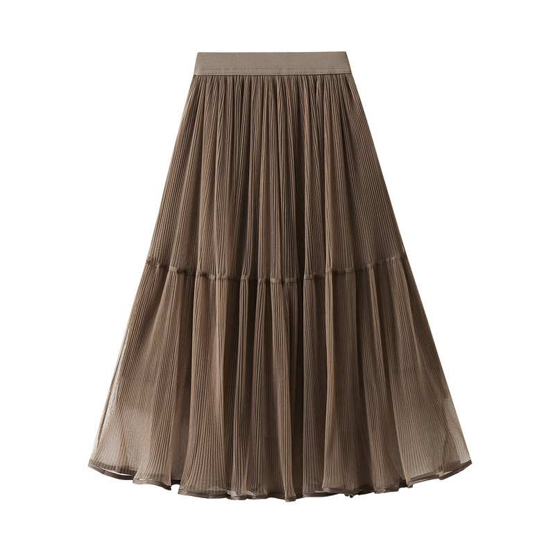 High-Quality Korean Version 2025 New Elegant Fairy Slim Half-Length Skirt Fairy Skirt High-Waisted Mid-Length