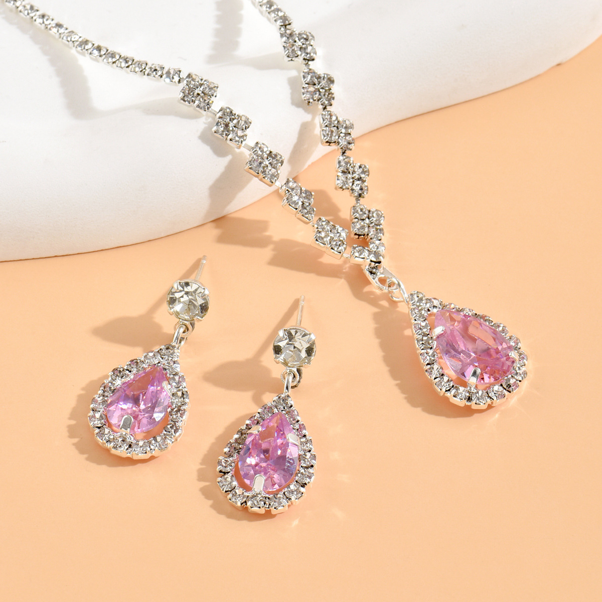 Picture of Bridal Jewelry Necklace Bracelet suit Rhinestone Zircon Wedding Dress Women's Wedding Accessories High-end Two-piece Set