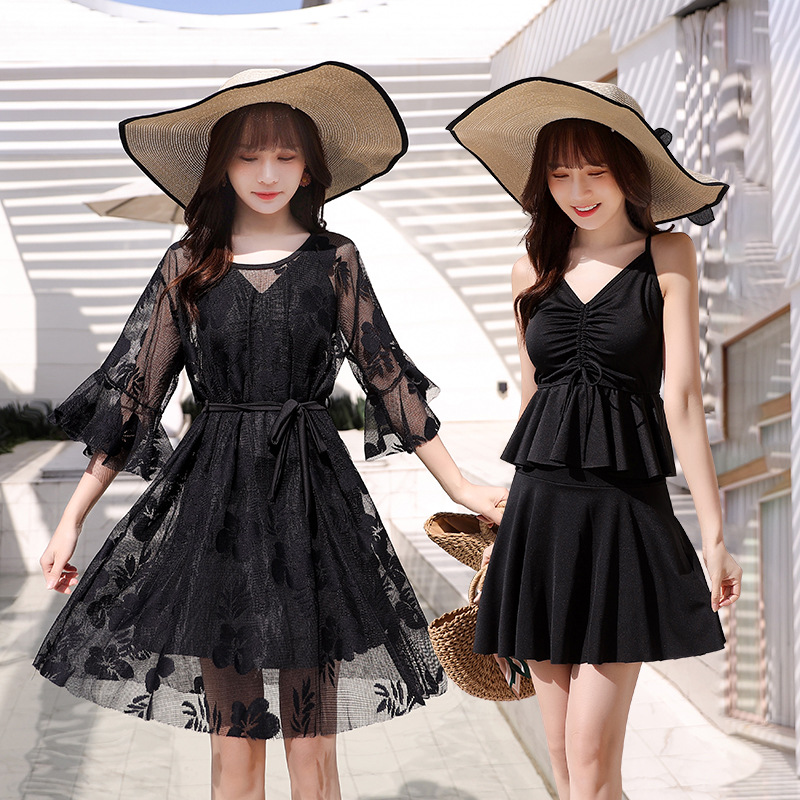 Large size swimsuit women 2023 new fat mm three-piece set 200kg loose conservative Super fairy meat thin hot spring