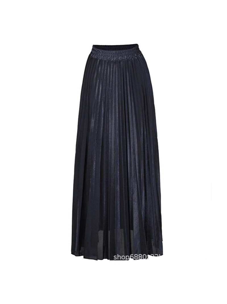 2025 New Pleated Skirt Long Skirt Wholesale Hong Kong Style High Waist Large Hem Pleated Skirt